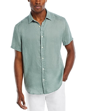 The Men's Store Linen Regular Fit Short Sleeve Button Down Shirt