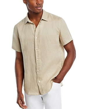 The Men's Store Linen Regular Fit Short Sleeve Button Down Shirt