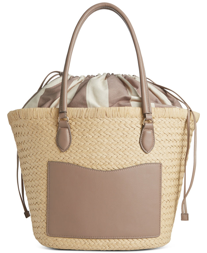 On 34th Isabellaa Straw Medium Drawstring Tote