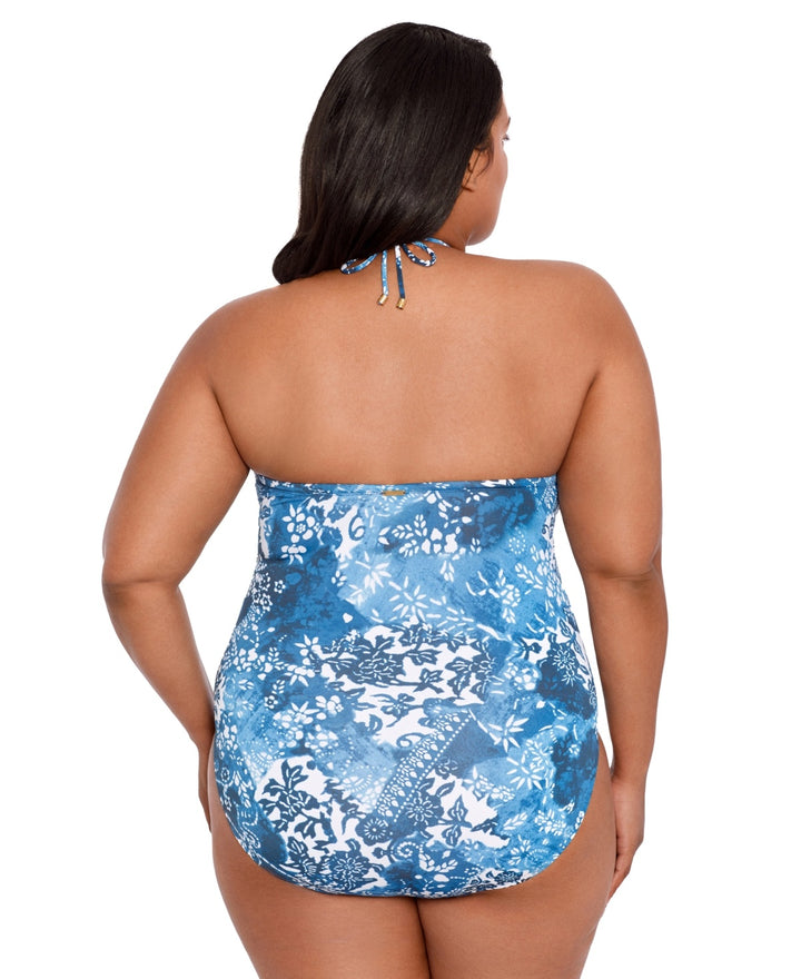 Lauren Ralph Lauren Plus Size Bandeau Halter One-Piece Swimsuit