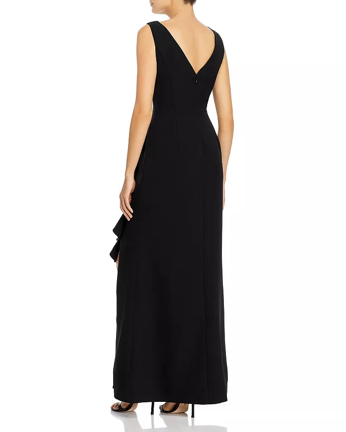 Eliza J Sleeveless Cascading-Ruffle Gown
