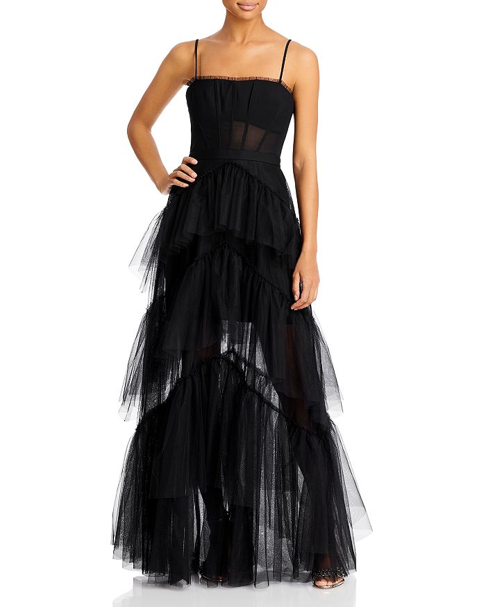 BCBGMAXAZRIA Tulle Corset Essential Gown