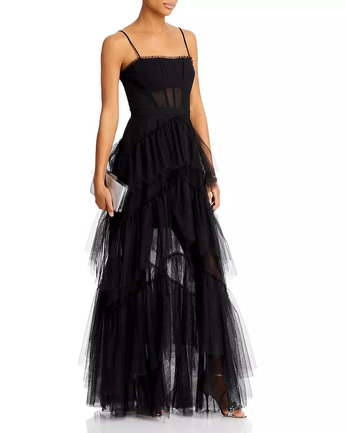 BCBGMAXAZRIA Tulle Corset Essential Gown