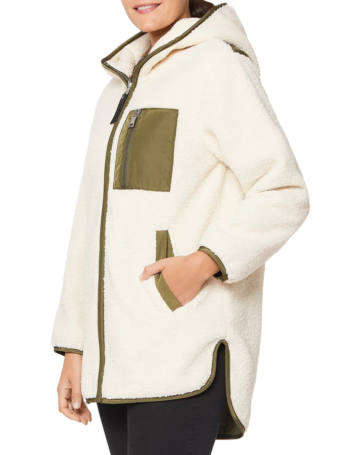 Sanctuary Hooded Reversible Fleece Coat