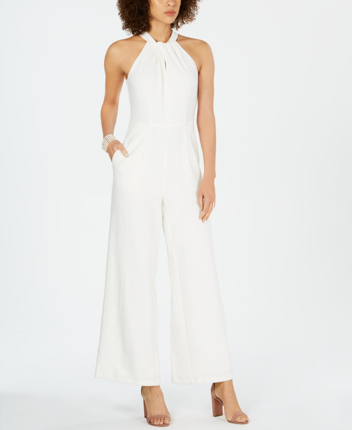 Julia Jordan Twist-Front Halter Jumpsuit