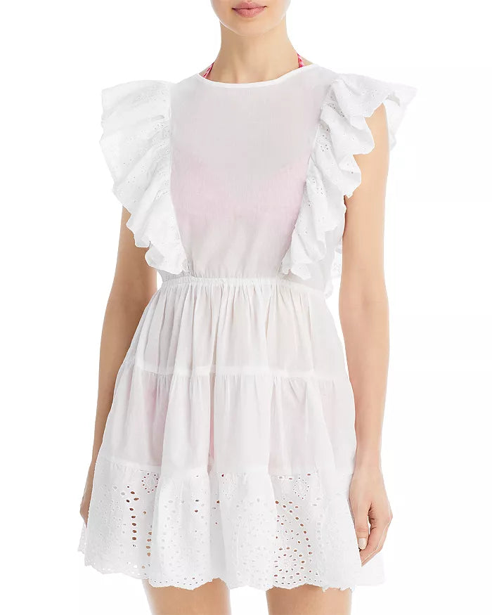 aqua eyelet mini dress Aqua Swim Womens Cotton Summer Cover-Up, Eyelet