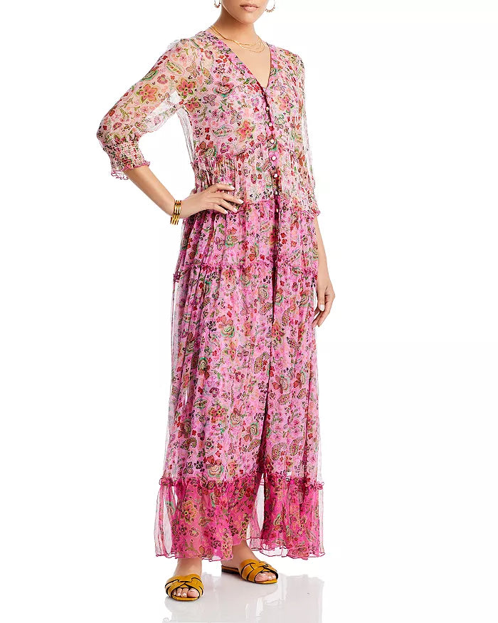 johnny was silk maxi dress Johnny Was Foxglove Silk Maxi Dress – DGFOutlet