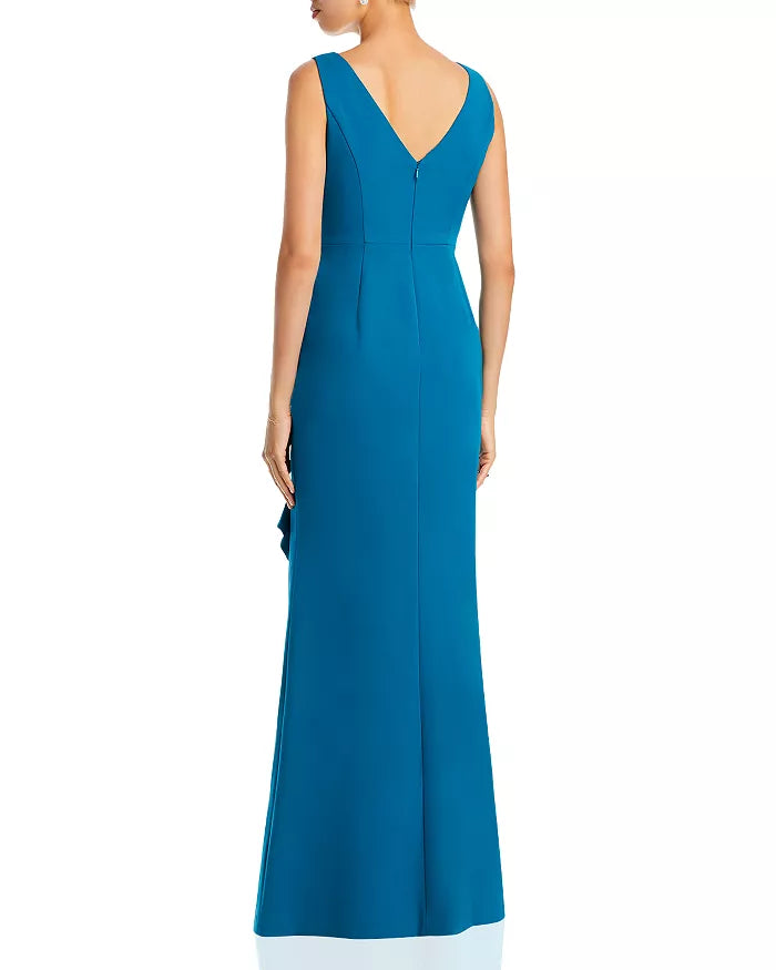Eliza J Sleeveless Cascading-Ruffle Gown
