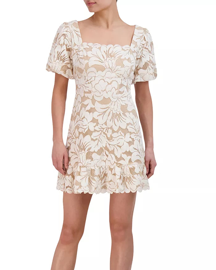 BCBGMAXAZRIA Women's Square Neck Boned Midriff Mini Dress