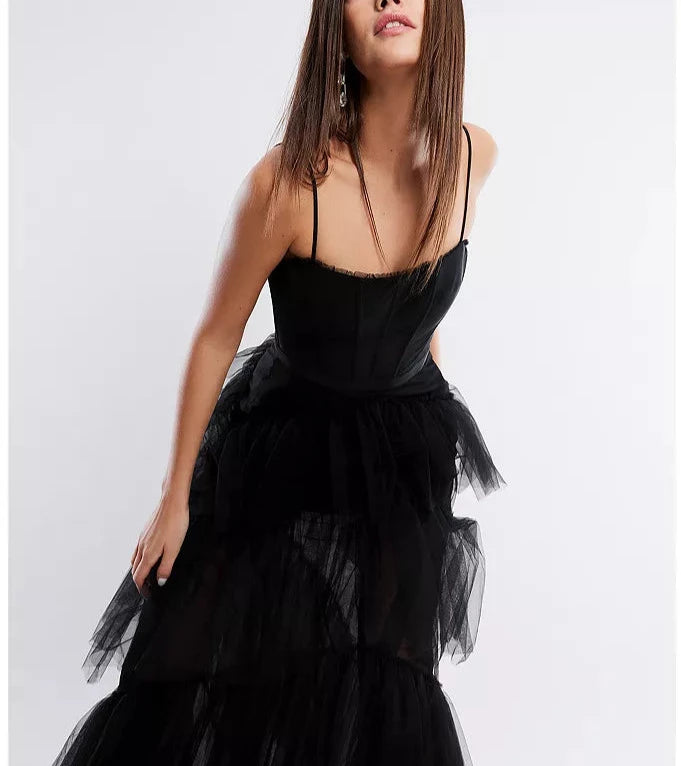 BCBGMAXAZRIA Tulle Corset Essential Gown
