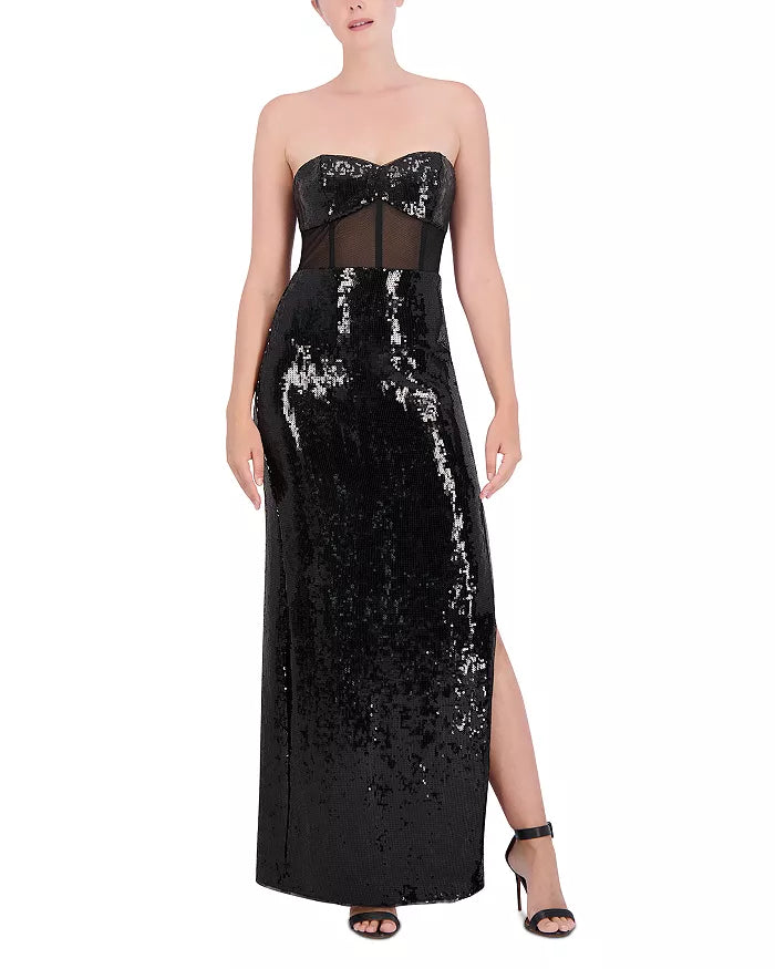 BCBGMAXAZRIA Strapless Sequined Gown  DGFOutlet