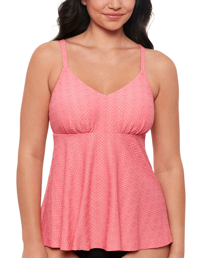 Swim Solutions Women's Textured Underwire Tankini Top