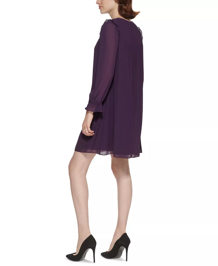 Jessica Howard Petite Illusion-Sleeve Shift Dress