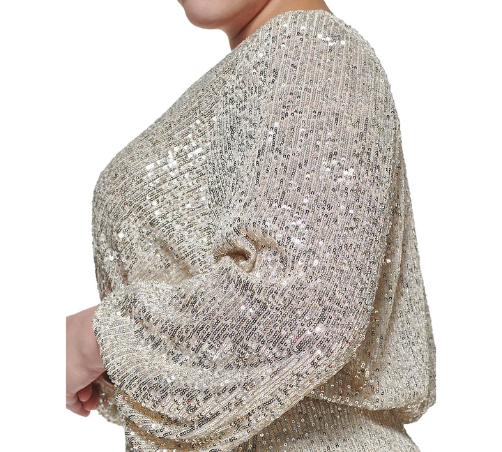 Eliza J Plus Size Sequin Blouson Dress