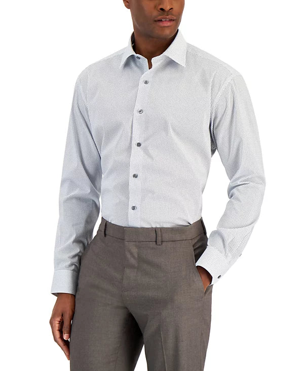 alfani regular fit dress shirt Alfani Mens Regular fit Dress Shirt Medium 15-15.5 34-35 White Solid –  Bristol Apparel Co main image 1
