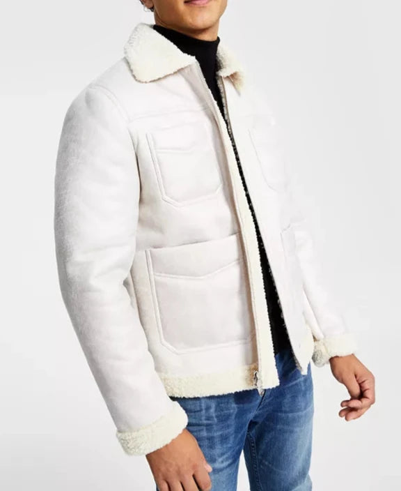 I.N.C. International Concepts MEN's Flynn Fleece Trimmed Zip-Front Jacket