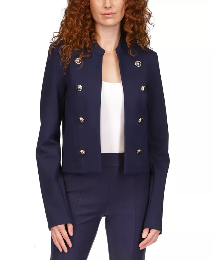 MICHAEL Michael Kors Band-Collar Cropped Jacket