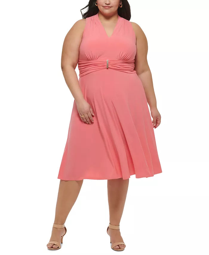 Jessica Howard V-Neck Sleeveless Fit & Flare Dress – DGFOutlet