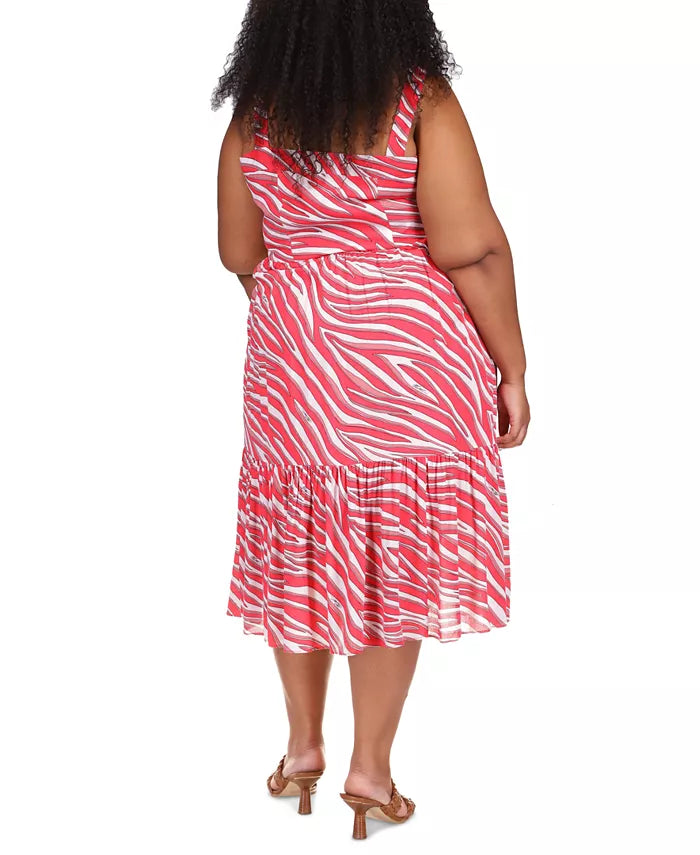 MICHAEL MICHAEL KORS Plus Size Zebra-Print Midi Dress