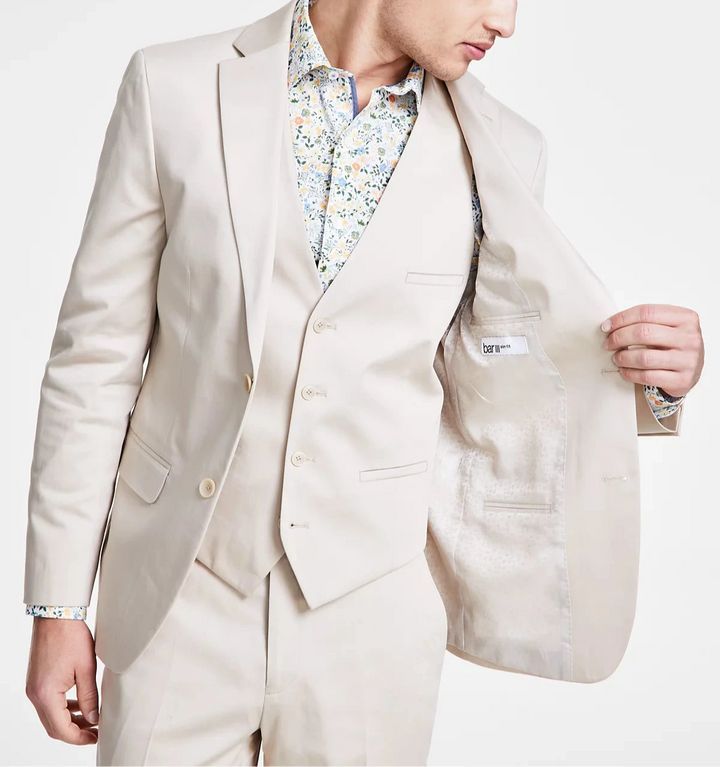 Bar III Men's Slim-Fit Cotton Stretch Solid Suit Jacket