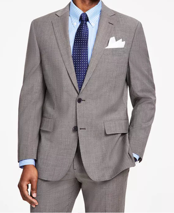 Brooks Brothers MEN's Classic-Fit Stretch Wool Blend Suit Jacket