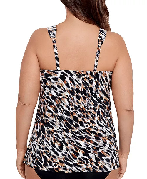 Miraclesuit Plus Size Fur Realz Dazzle Underwire Tankini Top