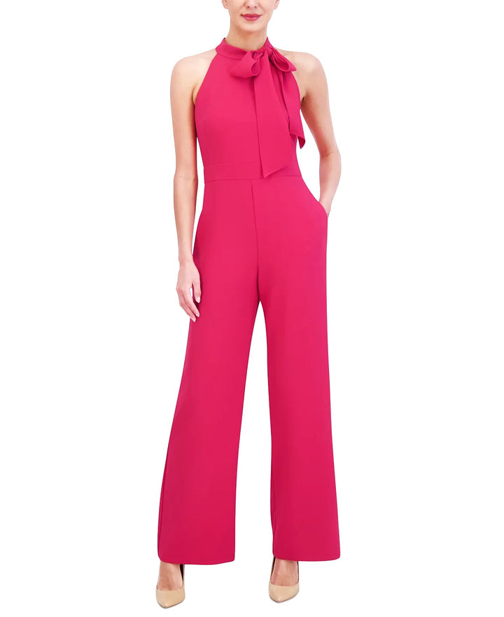 Vince Camuto Stretch-Crepe Tie-Neck Sleeveless Jumpsuit