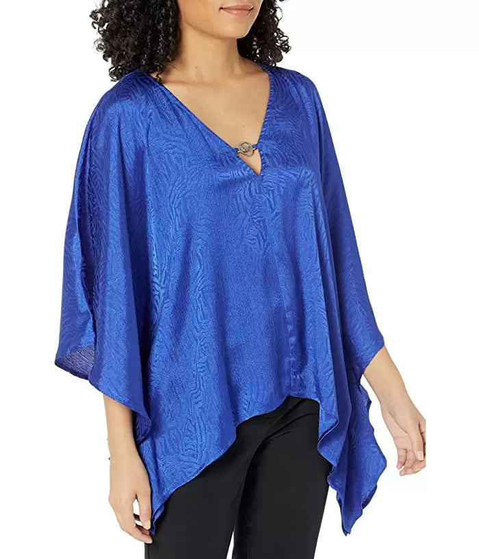 MICHAEL Michael Kors Women's Jacquard Handkerchief-Hem Top