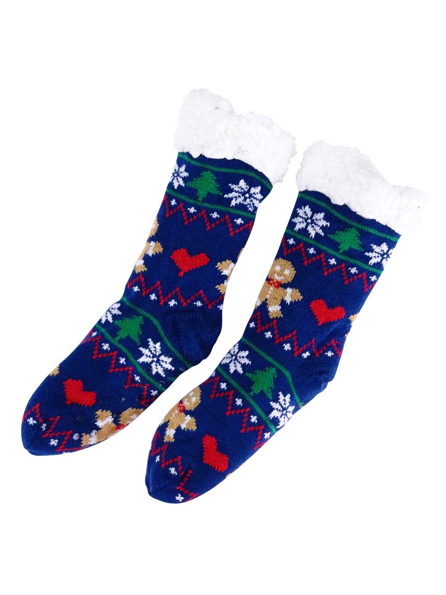 Charter Club Gingerbread Fair Isle Fleece & Grippers Socks