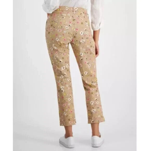 Tommy Hilfiger Floral Print Ditsy Hampton Chino Rolled-Cuff Pants MSRP $59.50