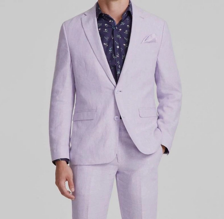 Bar III Men's Slim-Fit 100% Linen Suit Jackets - Lavender MSRP $360