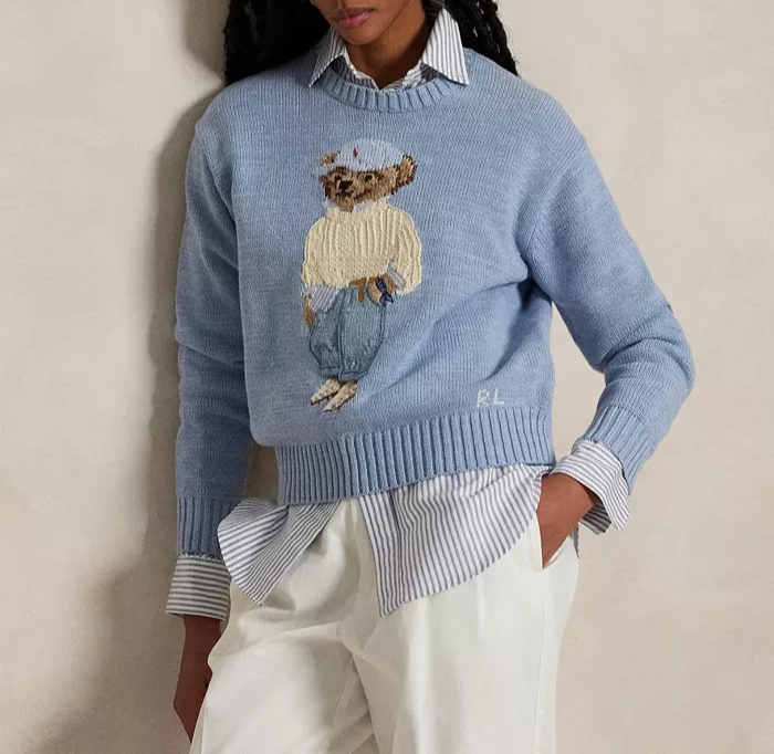 Polo Ralph Lauren Women's Polo Bear Crewneck Sweater MSRP $398