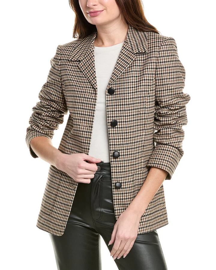 Rag & Bone Drew Italian Houndstooth Wool-Blend Blazer MSRP $598