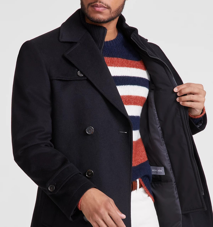 Michael Kors Men's Classic-Fit Wool Blend Solid Overcoat MSRP $495