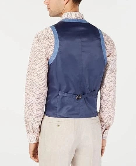 Bar III Slim-Fit Linen Suit Vest MSRP $115