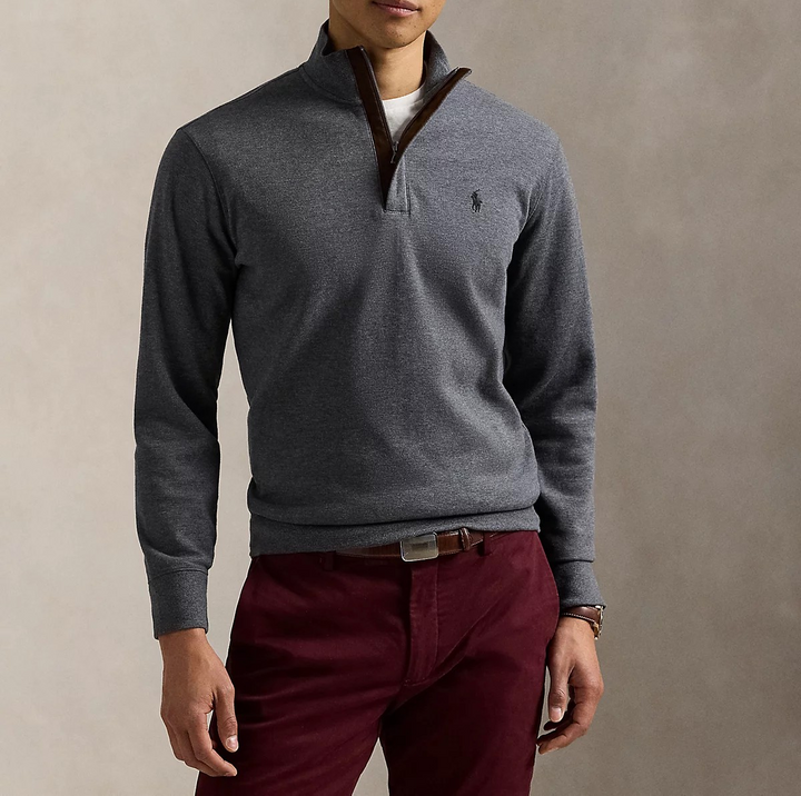 Polo Ralph Lauren Men's Luxury Jersey Quarter-Zip Pullover Sweater MSRP $138