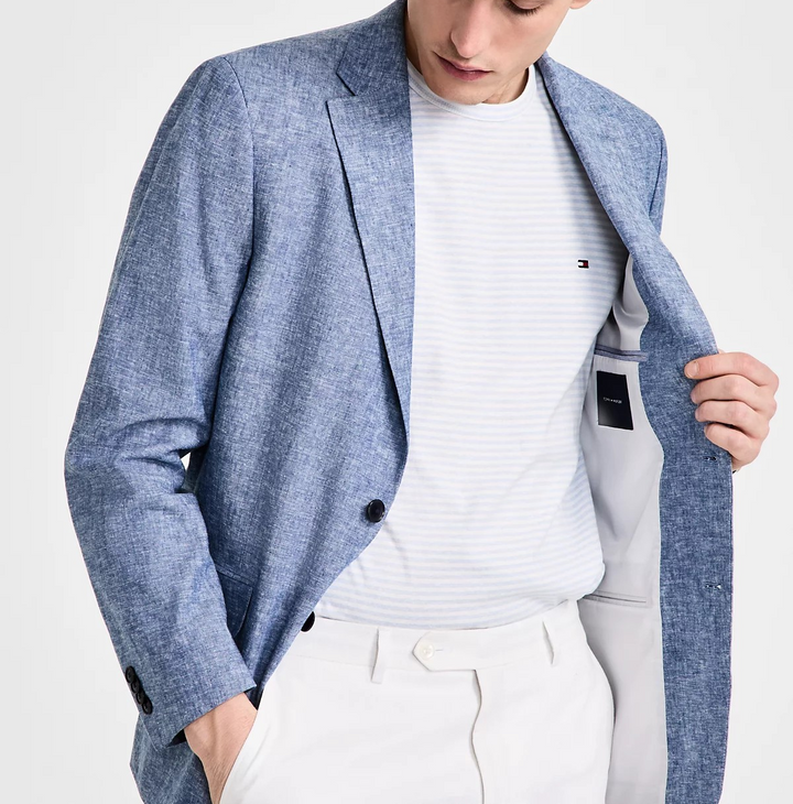 Tommy Hilfiger Men's Modern-Fit Linen Sport Coat MSRP $295