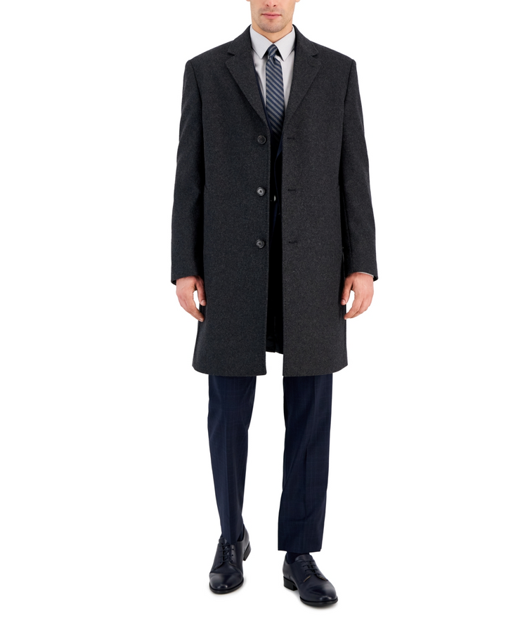 Michael Kors Men's Classic-Fit Wool Cashmere Blend Kavon Overcoat MSRP $495