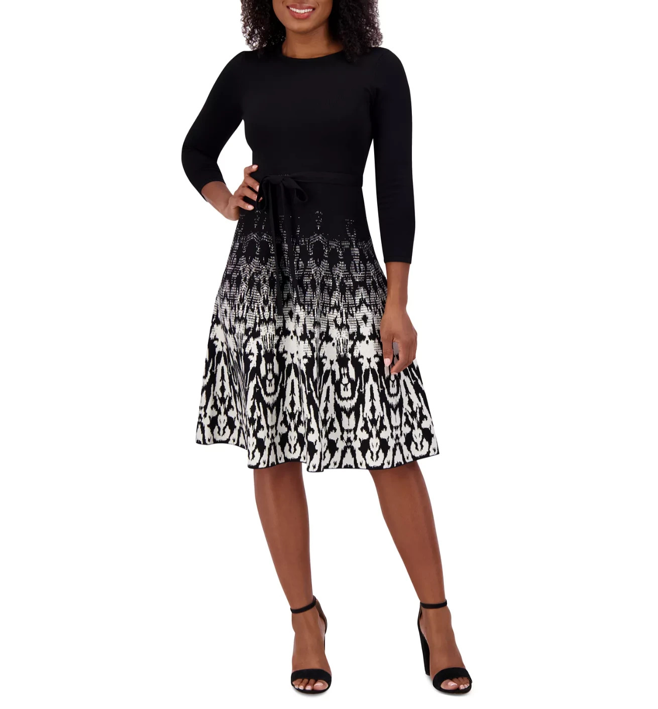 Jessica Howard Petite Printed Fit & Flare Sweater Dress MSRP $89 – DGFOutlet