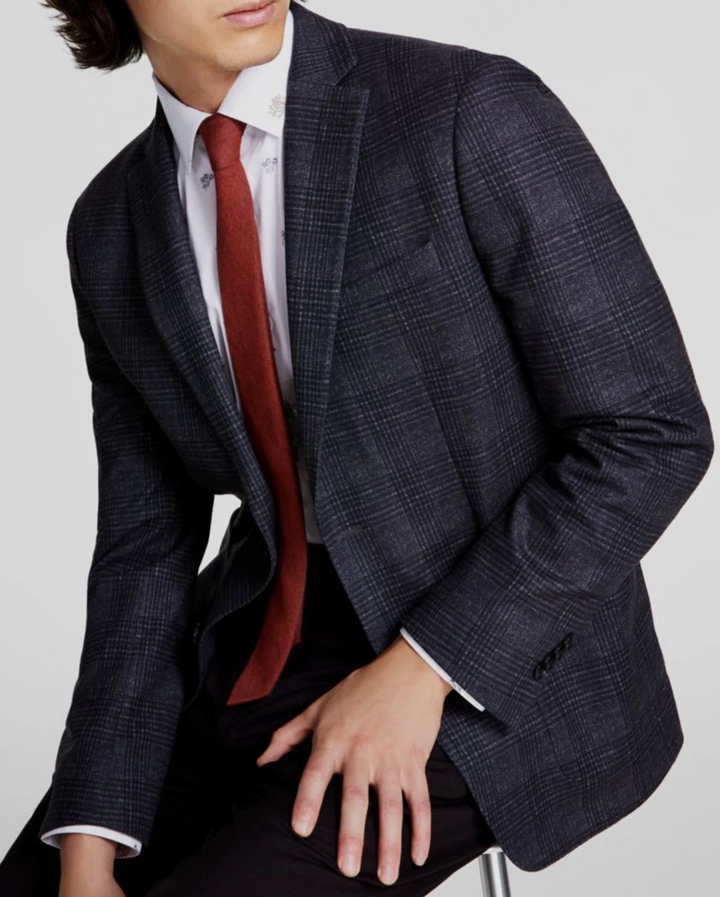 Bar III Men's Slim-Fit Knit Plaid Sport Coat MSRP $295