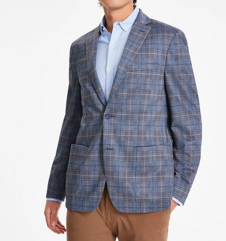 Bar Ill Men's Plaid Knit Slim-Fit Sport Coat MSRP $295