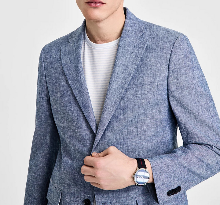 Tommy Hilfiger Men's Modern-Fit Linen Sport Coat MSRP $295