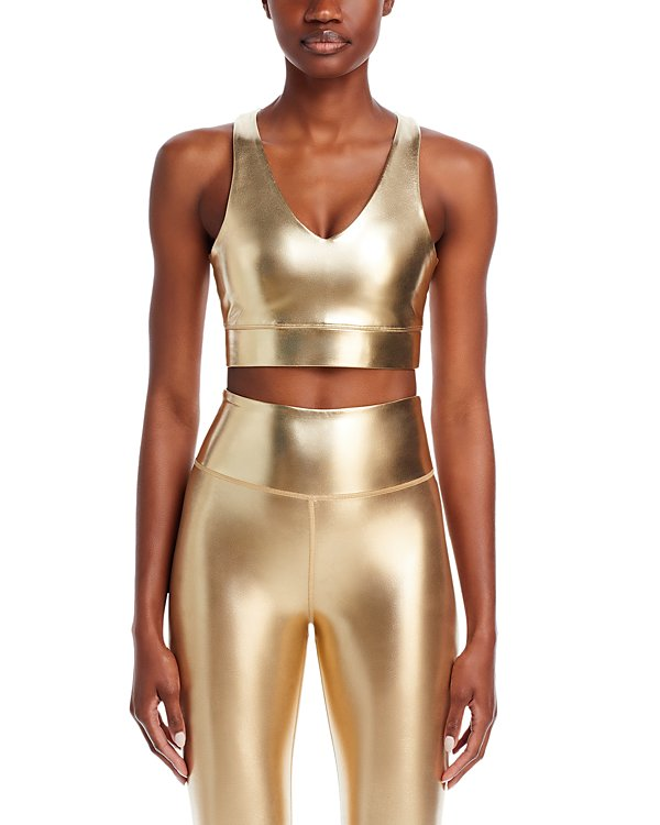 AQUA Athletic x Venus Williams Metallic V Neck Bra MSRP $68