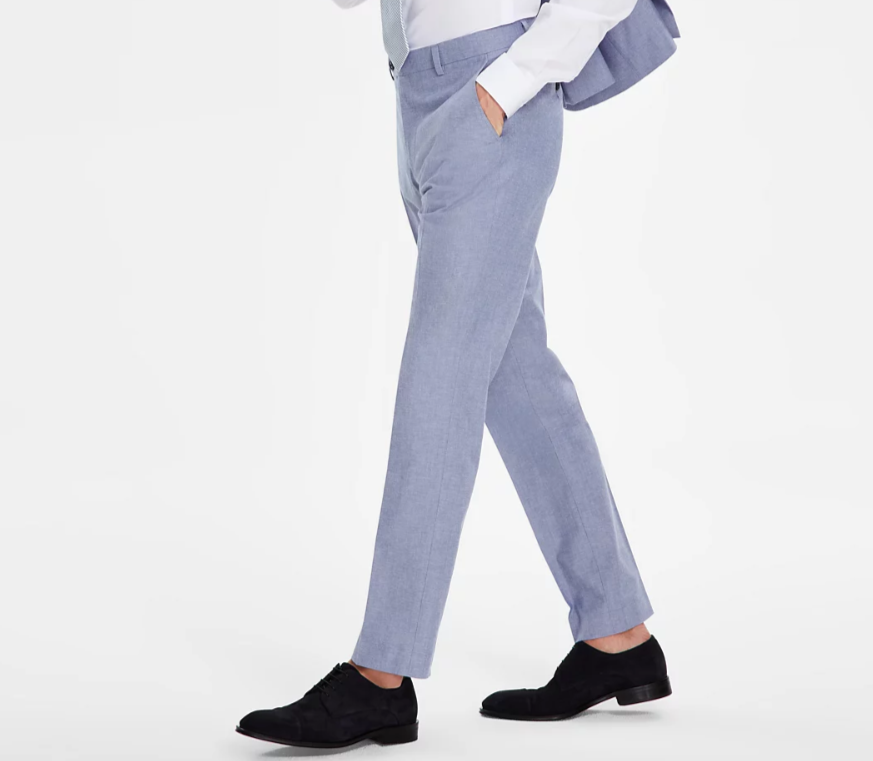 Tommy Hilfiger Modern-Fit TH Flex Stretch Chambray Suit Separate Pants MSRP $135