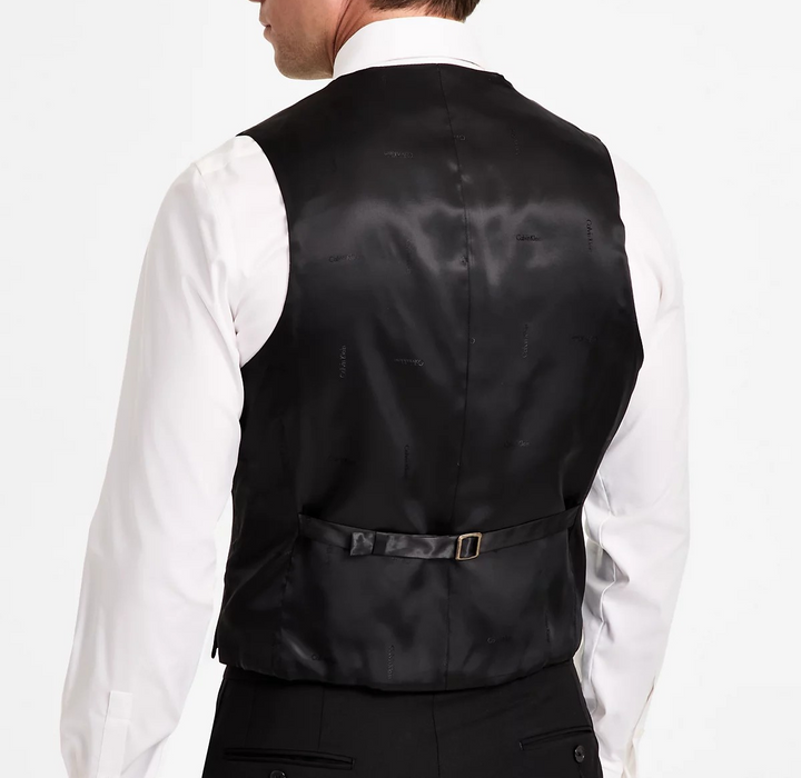 Calvin Klein Men's Slim-Fit Wool-Blend Tuxedo Vest MSRP $125