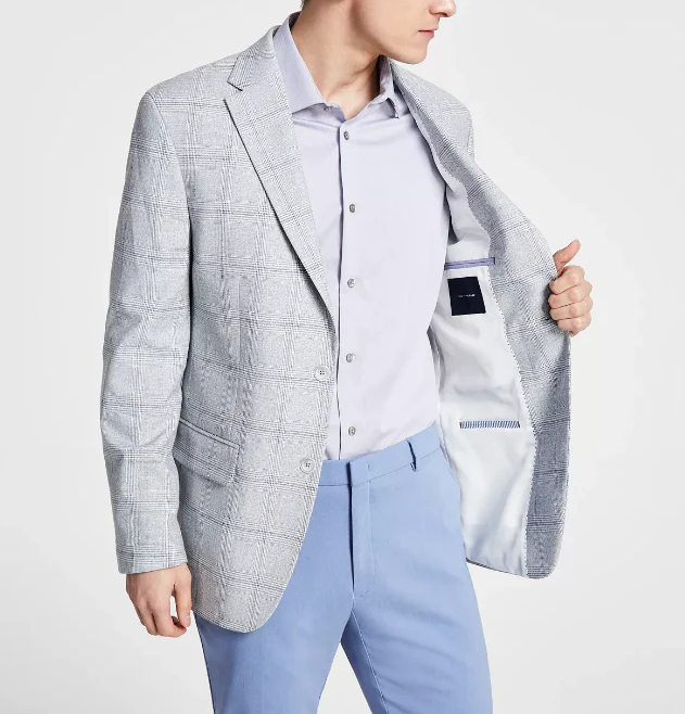 Tommy Hilfiger Men's Modern-Fit Glen Plaid Sport Coat MSRP $295