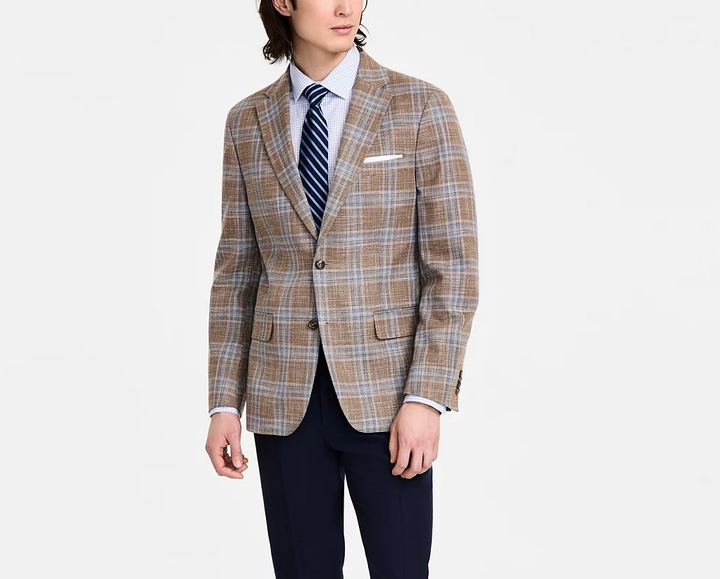 Tommy Hilfiger Men's Modern-Fit Windowpane Plaid Sport Coat MSRP $295