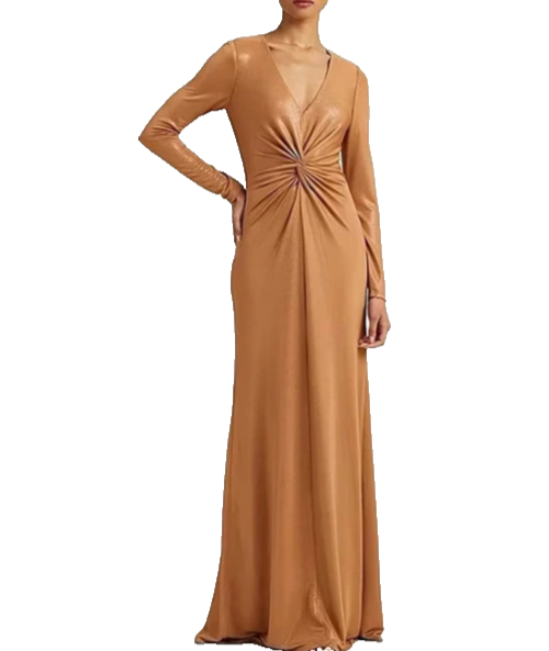 Lauren Ralph Lauren Women's Twisted Metallic Jersey Gown