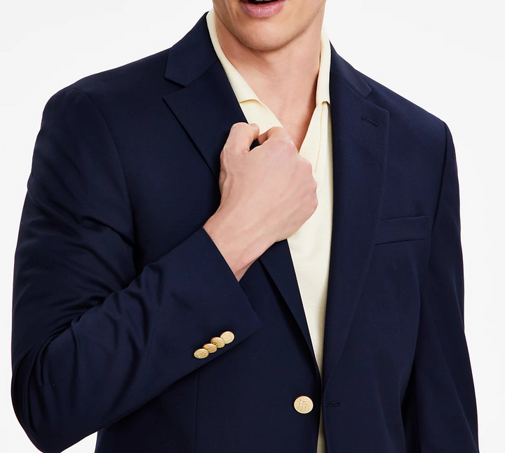 Tommy Hilfiger Men's Modern-Fit Solid Navy Blazer MSRP $295