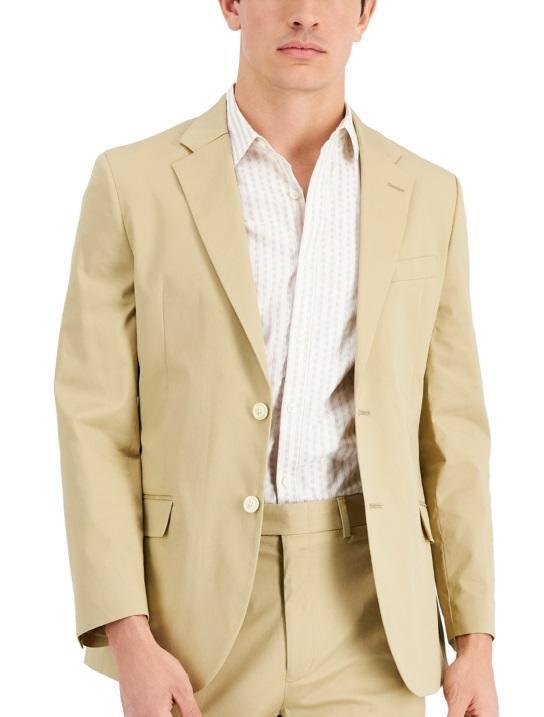 Nautica Men's Modern-Fit Seasonal Cotton Stretch Suit MSRP $395